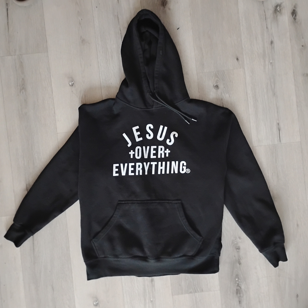 Black Hoodie with White Print